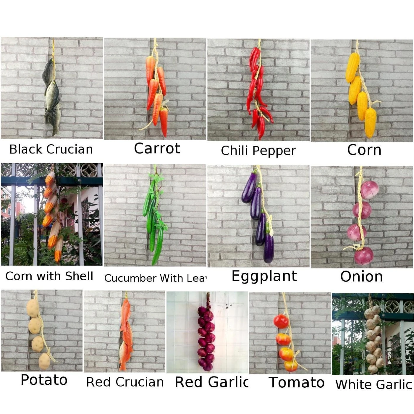 Artificial Vegetables Fish Decoration Fake Simulation Onion Garlic Carrot Tomato For Teaching Suppl - 4000524004588