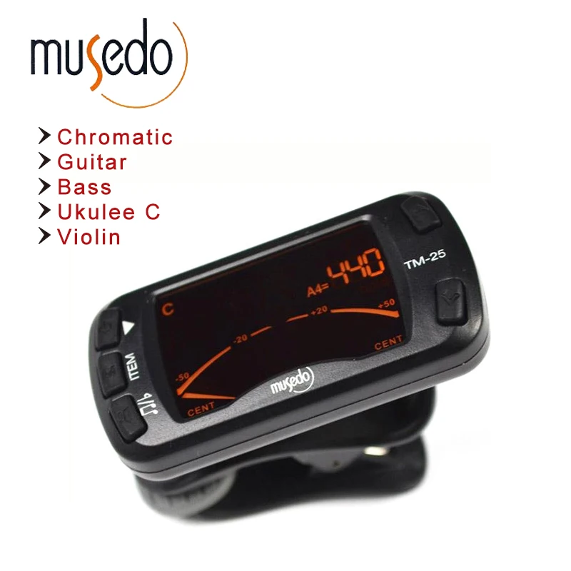 Электрический тюнер Musedo TM-25 с клипсой и метрономическая гитара хроматическое бас