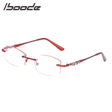 IBOODE квадратный выполненные с защитой от синего света для чтения очки Для женщин Для мужчин пресбиопические очки, мужские и женские очки без оправы очки при дальнозоркости