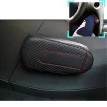 1 шт., углеродное волокно, кожа, авто подушка для ног, наколенник, Автомобильный Дверной рычаг, накладка на руку, автомобильные аксессуары, защита для автомобиля