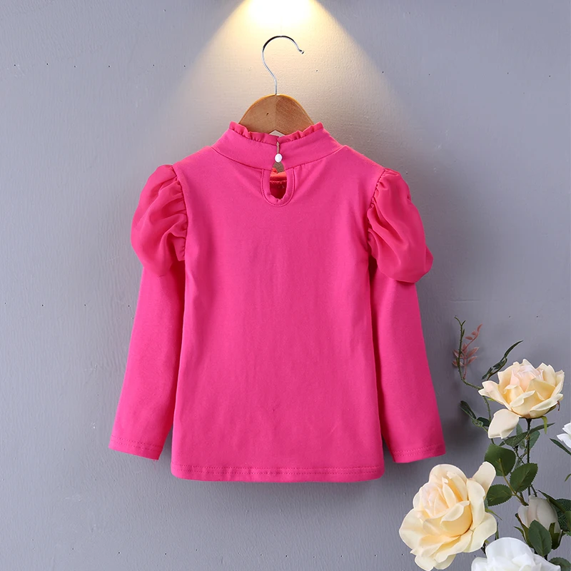 Girls Blouses Autumn Baby Girls Clothes Cotton Turtleneck Child Shirt School Girl White Blouse Kids Children Clothes Blusa