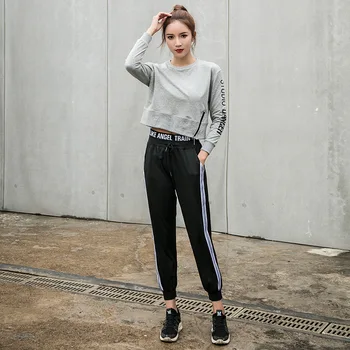 

Yoga Clothes Suit Female Autumn and Winter Fitness Sweatshirts Gym Clothes Loose Slacks Three-Piece Leggins Sport Women Fitness