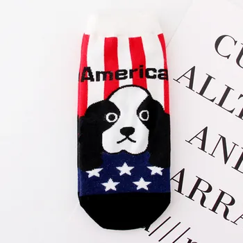 

2019 Women Socks 1 Pair Women Cotton Socks National Flag Character Print Women's Winter Socks Fashion Clothing