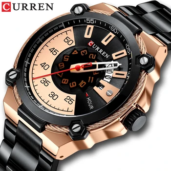 

CURREN Brand Men Stainless Steel Business Watches Quartz Military Watch Fashion Causal Male Clock Auto Date Relogio Homem