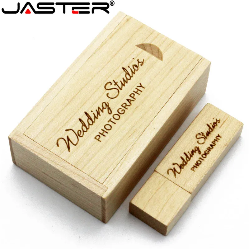 JASTER фотография клиента Логотип Деревянный usb+ коробка usb флэш-накопитель Флешка 4 ГБ 8 ГБ 16 ГБ 32 ГБ свадебный подарок(более 10 шт бесплатный логотип