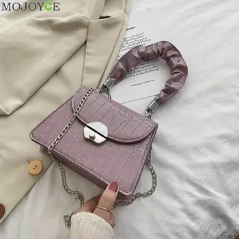 

Fashion Exquisite Shopping Bag Retro Casual Women Totes Shoulder Bags Female Leather Solid Color Chain Handbag