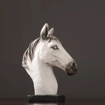 31x16.5x41cm Лошадь Зебра Бюст Статуя Статуэтка конь животные Искусство Скульптура Смола искусство и ремесло украшение дома аксессуары для гостиной R2510 - Цвет: 31x16.5x41cm