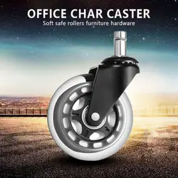 Office Chair Caster Wheels Replacement Swivel Universal Mute Office Chair Swivel Rollers 360 Degree Wheels Furniture Hardware