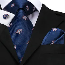 Hi-Tie Шелковый мужской галстук, набор, новинка, дизайнерский галстук в виде животного, рыбы, акулы,, модные вечерние, свадебные галстуки, набор, зеленые, голубые галстуки