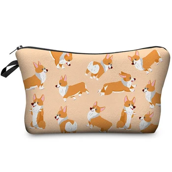 

Small Makeup Bag for Women Girls Corgi Print Cosmetic Bag Case Women's Toiletry Bag for Organizer Travel Accessories Make Up Bag