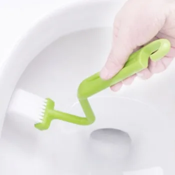 

1pcs V Shape Brush Curved Long Handle Toilet Rim Easy Clean Corner Deeply Cleaning Brush Home Hotel Bathroom Dropshipping