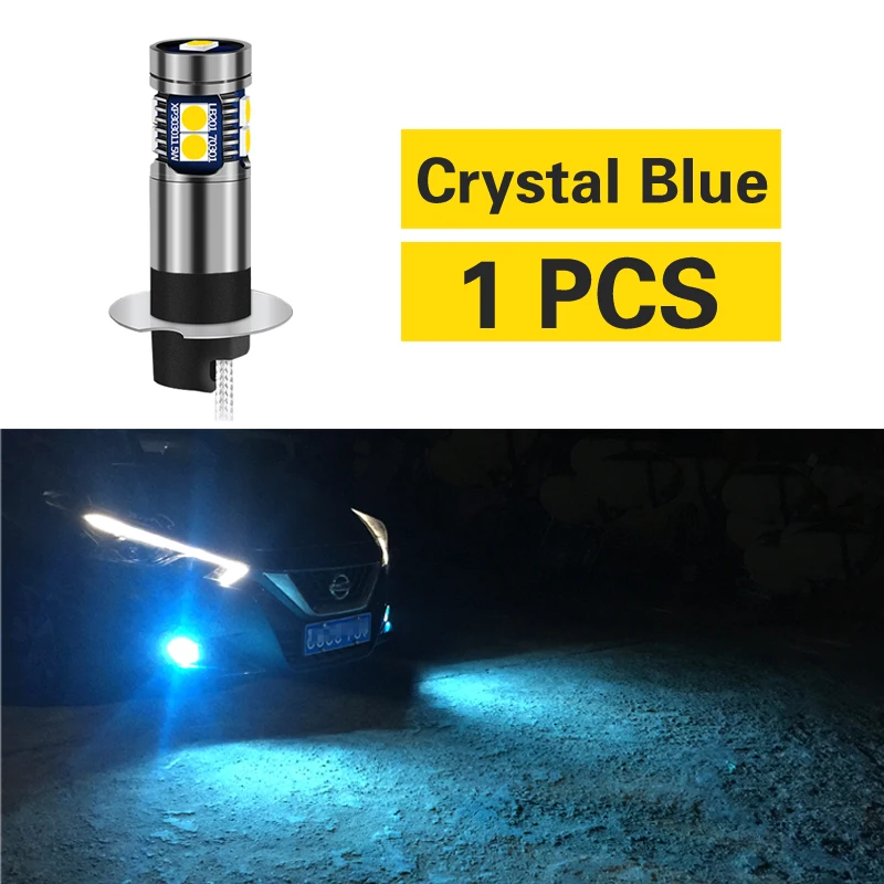 Crystal Blue 1 шт. Автомобильный светодиодный фонарь H3 Лампа для lexus LX470 ES300 IS300 SC430 GX470 mazda 6 2 Lancer subaru Legacy Forester Impreza Tribeca - Испускаемый цвет: Crystal Blue