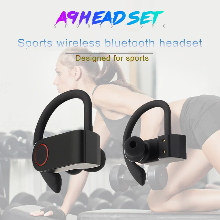 Baratos Auriculares inalámbricos Bluetooth para deportes TWS Auriculares auriculares estéreo con gancho auriculares IPX5 impermeables con micrófono