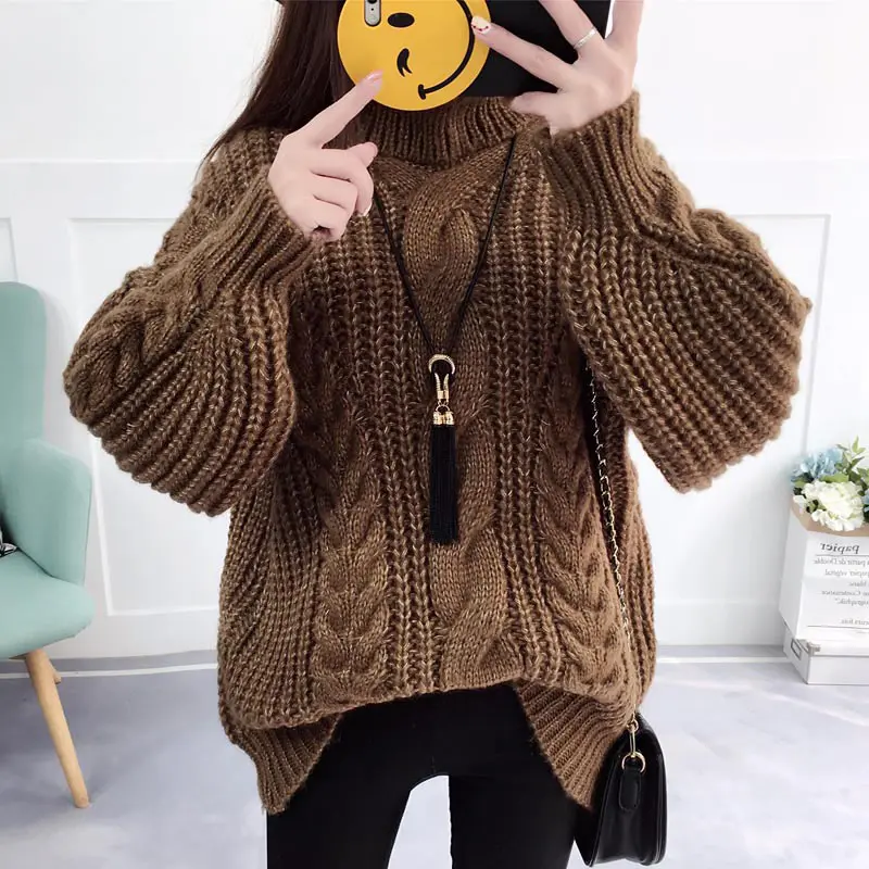 Sweater women 2019 new o-neck loose female winter sweaters women coat pullovers solid jumper knitted winter women sweaters