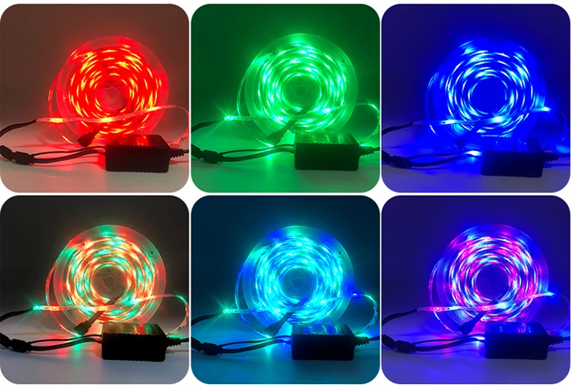 Светодиодный светильник RGB 5050 SMD 2835 гибкая лента fita светодиодный светильник RGB 5 м 10 м 15 М лента диод DC12V 60 светодиодный s 1 м+ управление+ адаптер