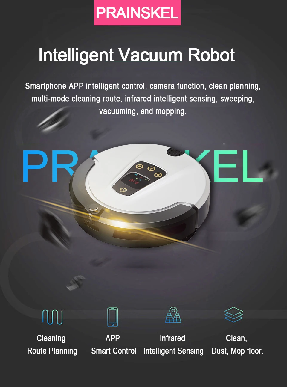 Prainskel FR-T камера робот пылесос беспроводная очистка моющий робот wifi планируемый путь