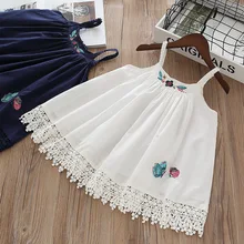 Детская одежда новое летнее платье для девочек платье принцессы с вышивкой бабочки платье без рукавов для девочек es