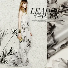 135 см Ширина шелковой органзы метр 14 мм Печатная китайская шелковая ткань микро-перспективная ткань для платья оптом шелковая ткань