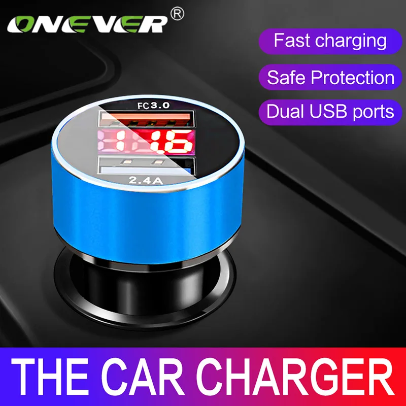 Onever USB Автомобильное зарядное устройство 5 В/3 1 а двойное умное быстрое адаптер