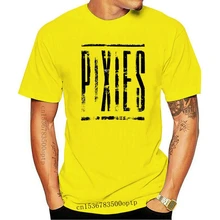 Nowa koszulka z Logo Pixies Distressed-Neu Und Offiziell tanie tanio CASUAL SHORT CN (pochodzenie) COTTON Cztery pory roku Na co dzień Z okrągłym kołnierzykiem 2018 men women Sukno Drukuj