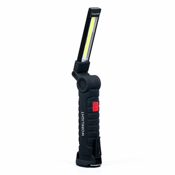 

USB Rechargeable Magnetic Torch Worklight LED COB Folding Flexible Inspection Lamp Cordless Work Light