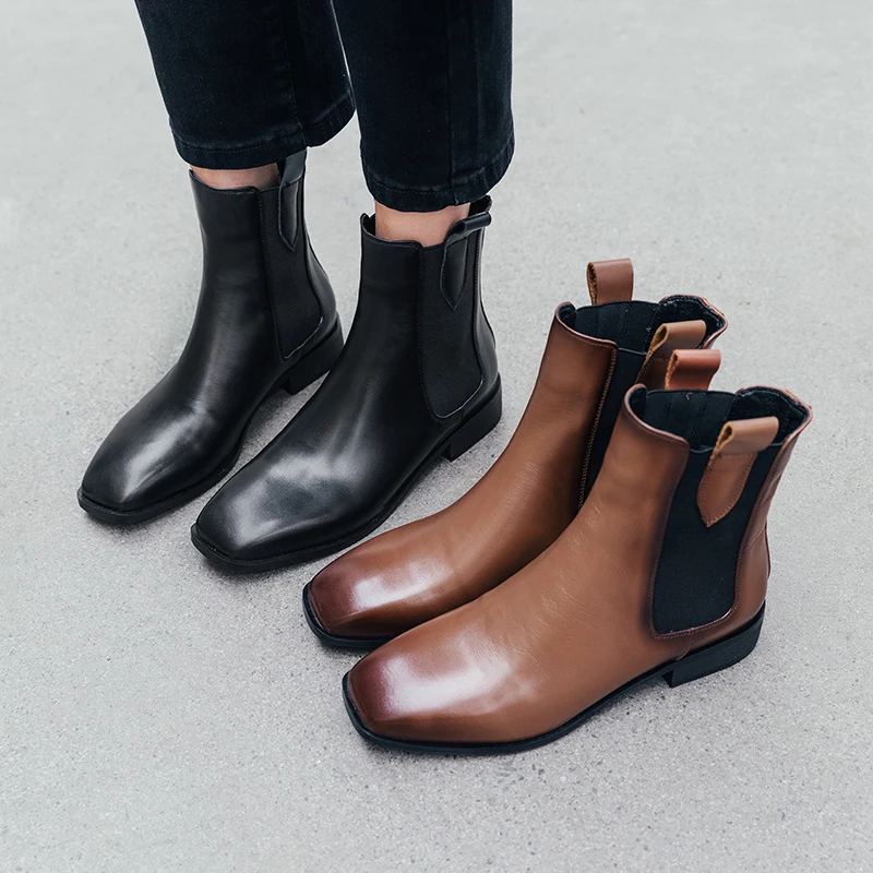 square toe chelsea boots