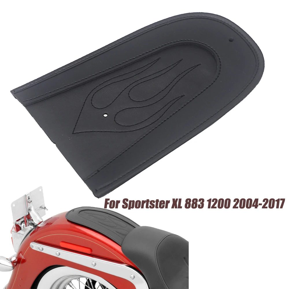 Новый черный кожаный нагрудник для заднего крыла с эффектом пламени Harley Sportster XL 883