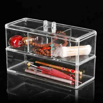 

Acrylic Makeup Organizer Cream Storage Box Clarity Cosmetic Makeup Holder Vanity Cabinet Powder Display Box
