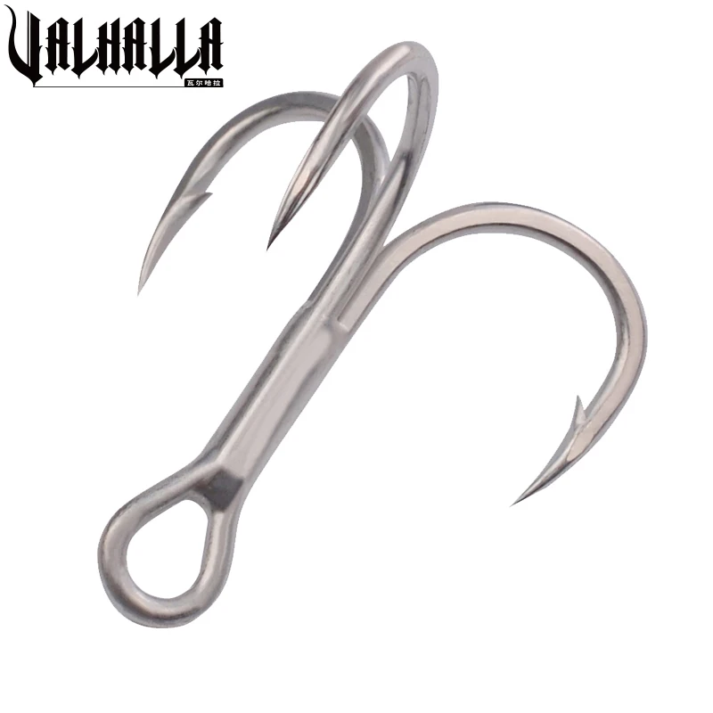 Valhalla 50pcs/lot Saltwater Fishing Treble Hooks1 2 4 6 8 10 12