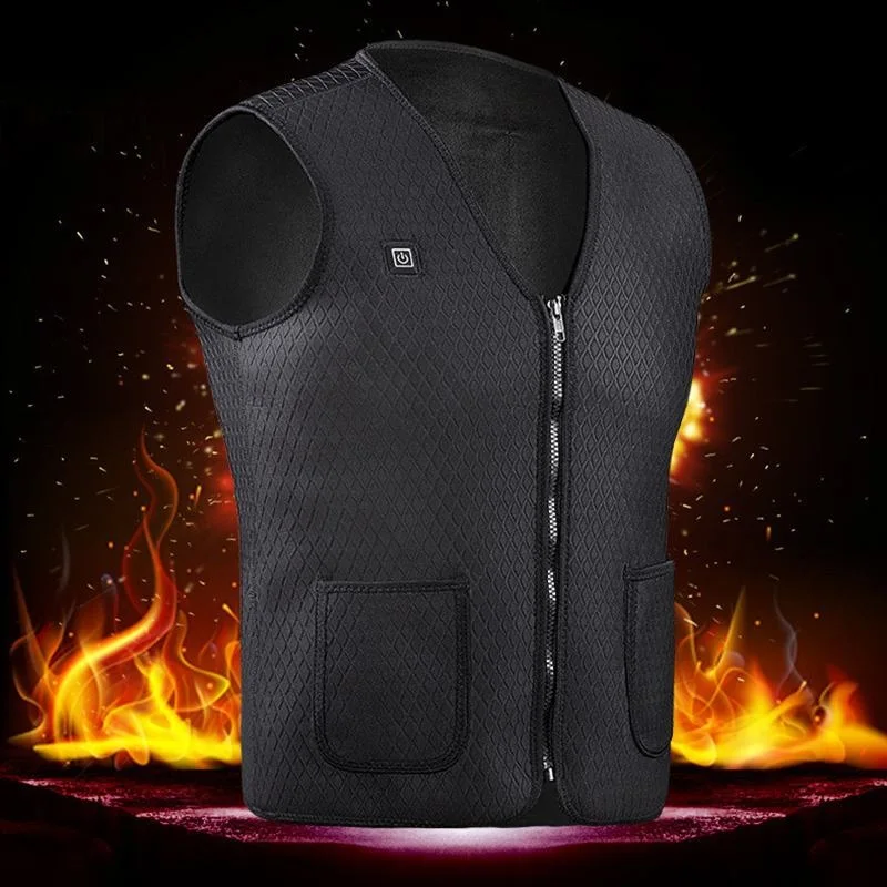 New Men Women Outdoor USB Infrared Heating Vest Jacket Winter Flexible Electric Thermal Clothing Waistcoat Fishing Hiking