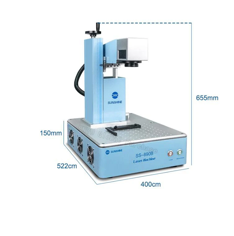 SUNSHINE SS-890B 20 Вт волоконная Лазерная рамка удаление маркировочная гравировальная машина удаление экрана Интеллектуальный диапазон для ремонта мобильных устройств