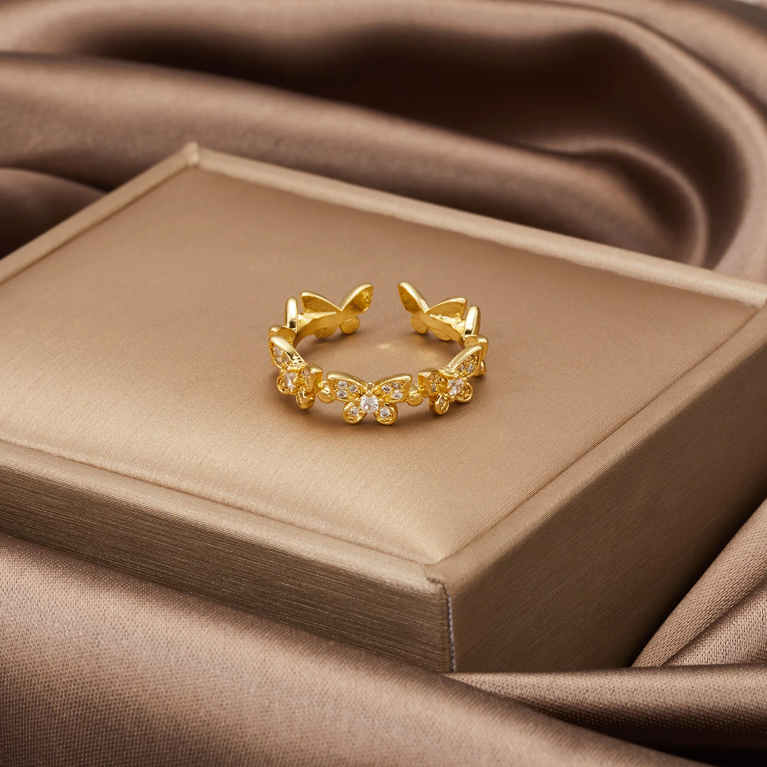 Finger Ring Adjustable Rings Butterfly Rings Cubic Zirconia