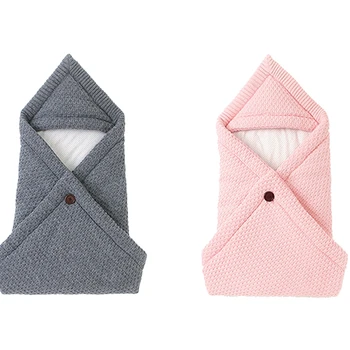 

Winter Warm Baby Sleeping Bags Candy Color Knitted for Newborns Bebes Swaddle Wrapper Super Soft Infantil Bebes Envelopes Quilt