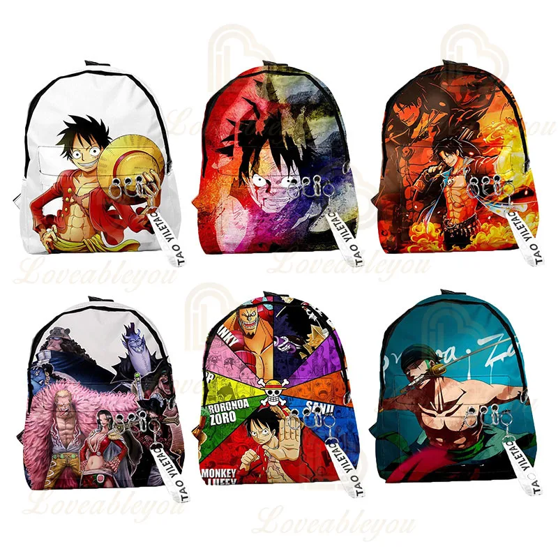 Короткая футболка с героями из японского аниме Одна деталь 3D крутой рюкзак Косплэй школьная сумка Подвеска