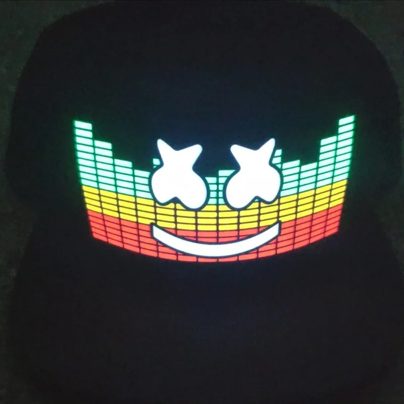 Освещенные активированный Бейсбол Кепки DJ Выделенный светодиодный проблесковый шляпа для отдыха и вечеринок со съемным капюшоном; Экран для Для мужчин и Wo Для мужчин 5