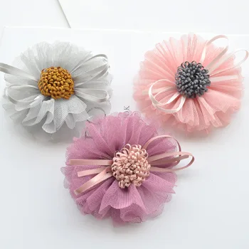 

50pcs Wave edge Netting flower for bride hair veil clothes headwear decoration diy craft supplies hair accessories