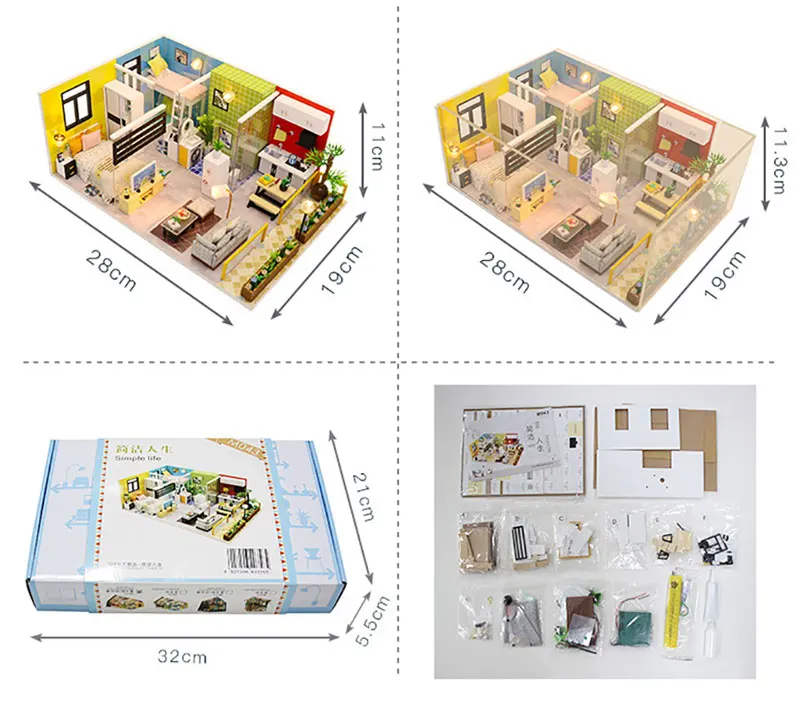 Деревянная Сборная модель дома DIY кукольные игрушечные домики простое здание жизни песочный стол Лофт Minature Кукольный дом набор мебели Roombox