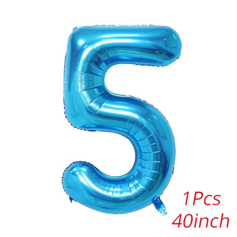 40inch number 5 Голубые латексные воздушные шары-гирлянды для мальчиков, воздушные шары, арки, вечерние принадлежности, украшения для вечеринки на день рождения, для детей, для малышей, для мальчиков, Балон, подставка, комплект - Цвет: 40inch number 5