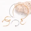 10PCS French Ball Tip Open Circle Hoop Earring Stainless Steel Hyperbole Large Eardrop for Women Fashion Vacation Gift Jewelry 2