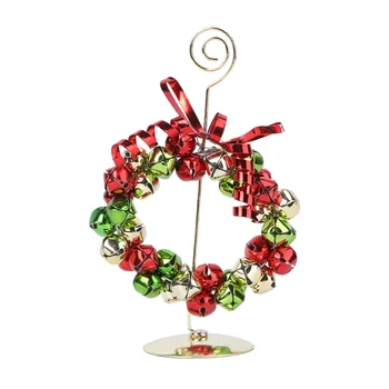

1Pc Christmas Mini Memo Clips Wreath Shaped Clips Desktop Cards Holder for Party