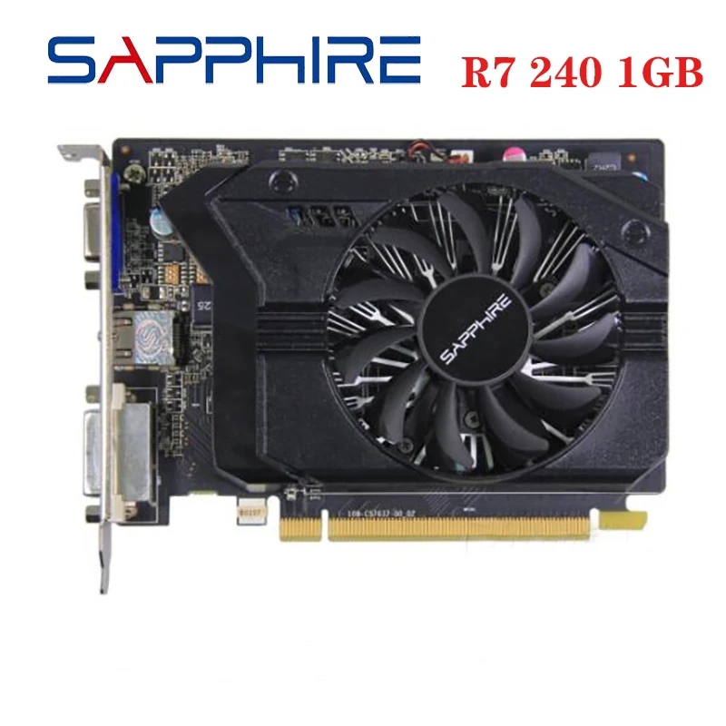 Б/у видеокарты SAPPHIRE R7 240 1 ГБ для компьютерных игр Radeon R7240 AMD видеокарта 64 бит HDMI VGA