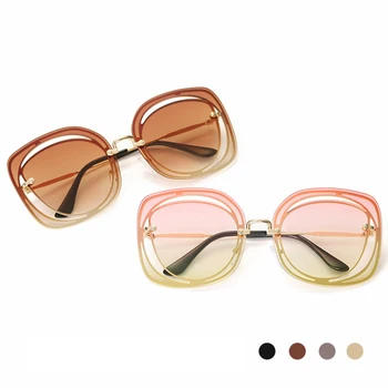 

Persönlichkeit Sonnenbrille Damen Markendesign Quadrat kurz темные очки Trend Mode großes Gesicht очки солнцезащитные женскиe