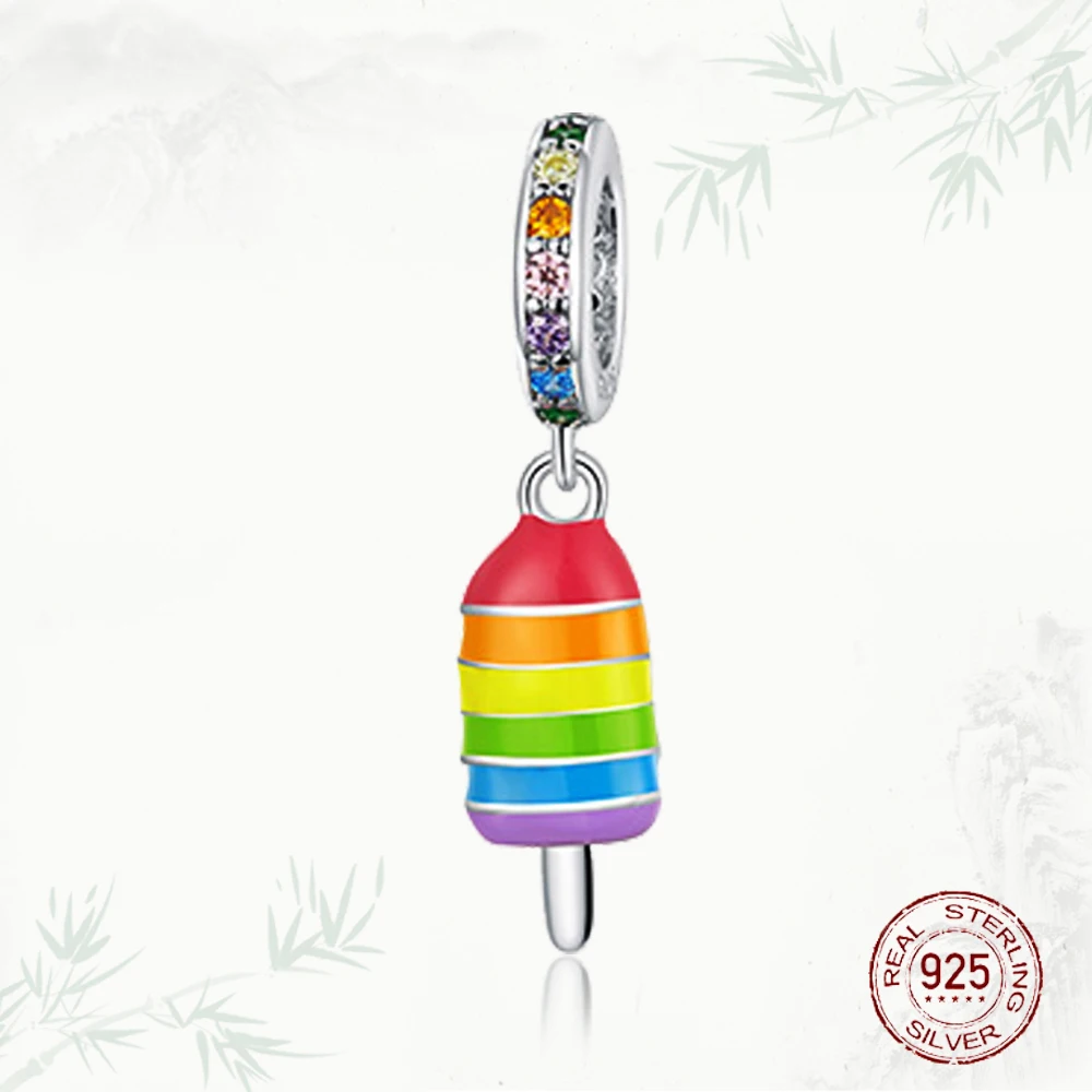 

925 silver jewelry rainbow ice cream pendant for women's original Bracelet DIY production