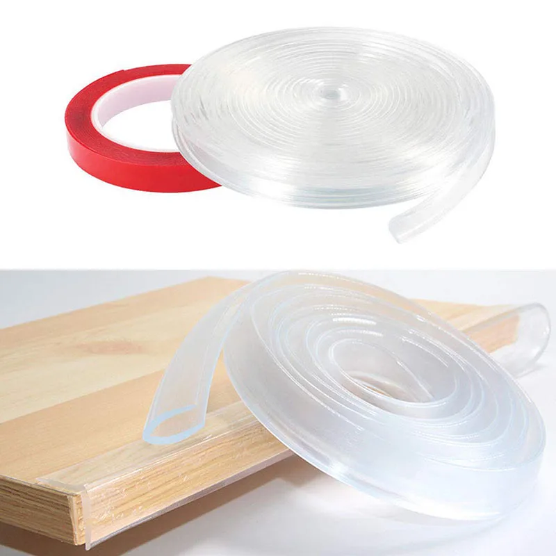 

7m Transparent Corner Guards Furniture Edge Protectors Soft Silicone Baby Proofing Bumper Strip with Double-Sided Tape