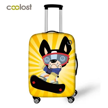 

Cartoon Dog Trolley Case Suitcase Protective Covers Pet on Skateboard Luggage Cover for 18-32 Inch Baggage Travel Accessories