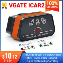 Vgate iCar2 ELM327 obd2 skaner Bluetooth elm 327 V2.1 obd 2 wifi icar 2 automatyczny skaner diagnostyczny dla Androida / komputera / IOS czytnik kodu
