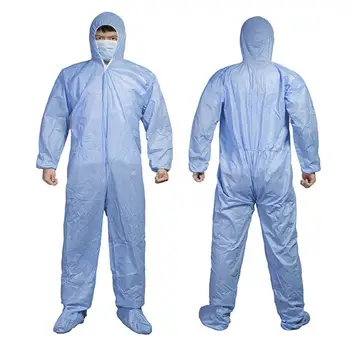 

Disposable Coverall Dust Spray Suit Siamese Non-woven Dust-proof Clothing White Labor Safely Security Protection Clothes