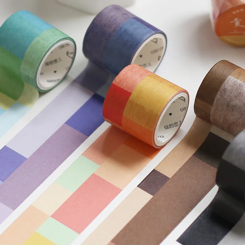 Cinta adhesiva decorativa de 3cm de ancho, cinta Washi de color Simple, para álbum de recortes, artículos de papelería con etiquetas