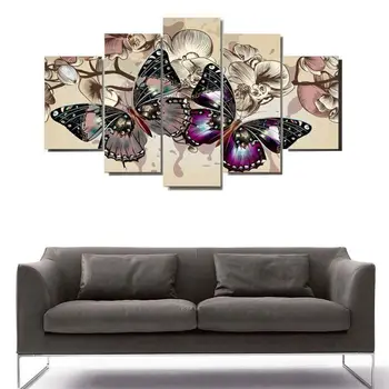 

New Canvas Painting 5 Pieces Separation Painting Wall Decor for Home Office - Butterfly, 20 x 30/40 / 50cm