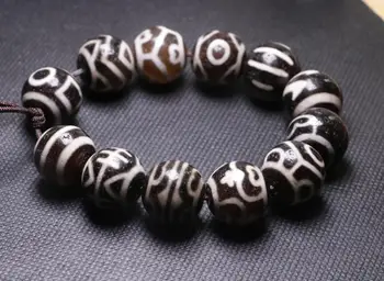 

Set of 12 Magic Power Tibetan Old Agate Multiple Symbols Round 18MM dZi Bead LZK LKbrother Sauces Top Qulality Garrentee